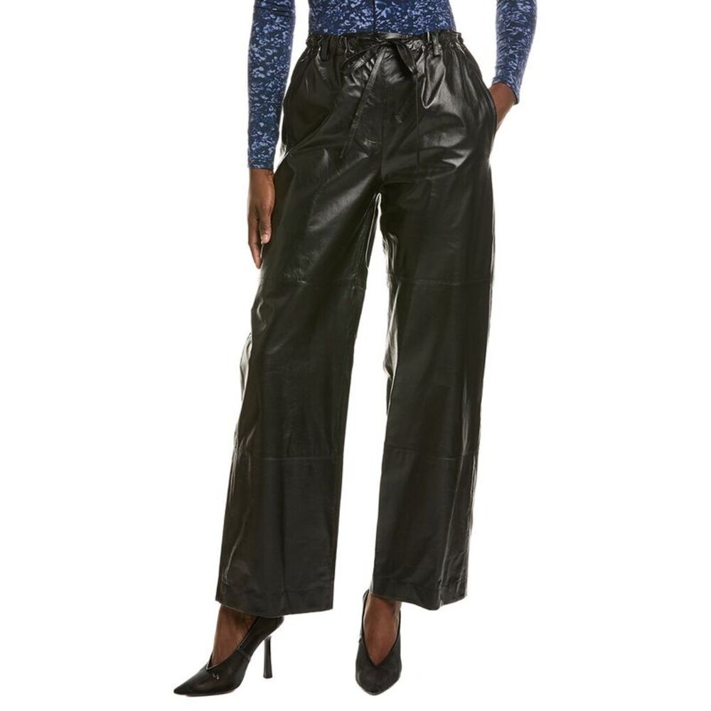 Proenza Schouler White Label Womens Magnus Leather Pant, Black